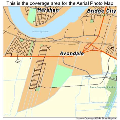 Aerial Photography Map of Avondale, LA Louisiana