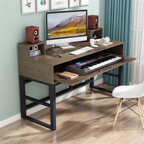 Modern simple arrangement workbench mixing electronic piano table music piano table recording ...