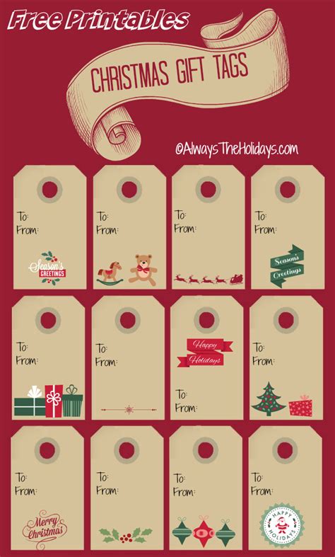 Free Printable Christmas Labels - Always the Holidays