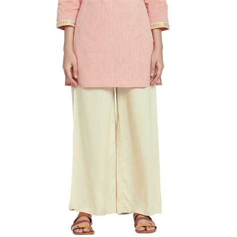 Buy GO COLORS Women Beige Solid 100% Cotton Palazzos Online at Best Prices in India - JioMart.