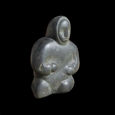 Fine Inuit Stone Carving from Baker Lake of a Kneeling Hunter by ...