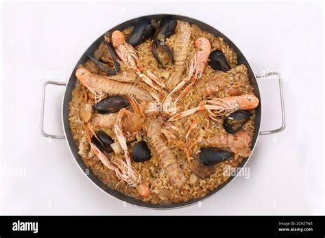 typical spanish rice dish known as paella Stock Photo - Alamy