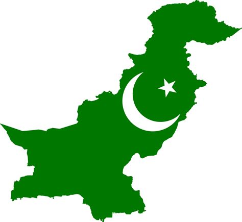 Clipart - Pakistan Flag Map