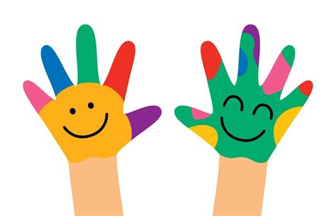 Colorful Painted Hands Of Little Children 13439187 Vector Art at Vecteezy