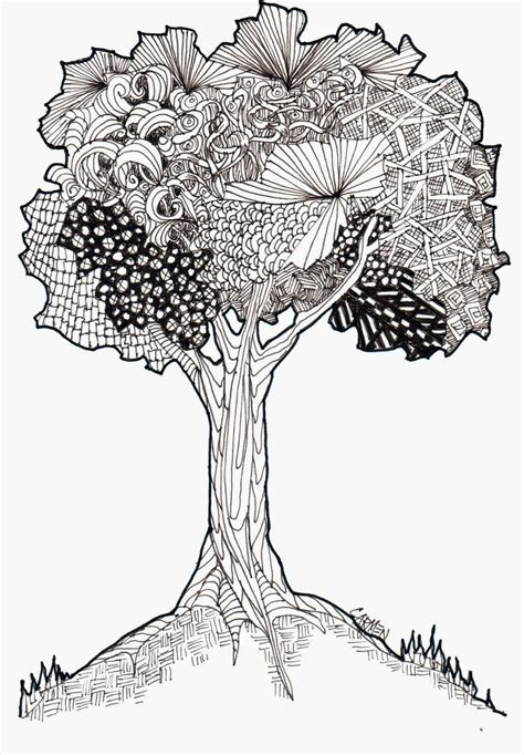 Carmen Beecher: Zentangle Tree, 8x10 Pen and Ink