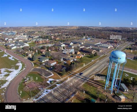 Brandon, South Dakota in Spring seen from Above by Drone Stock Photo - Alamy