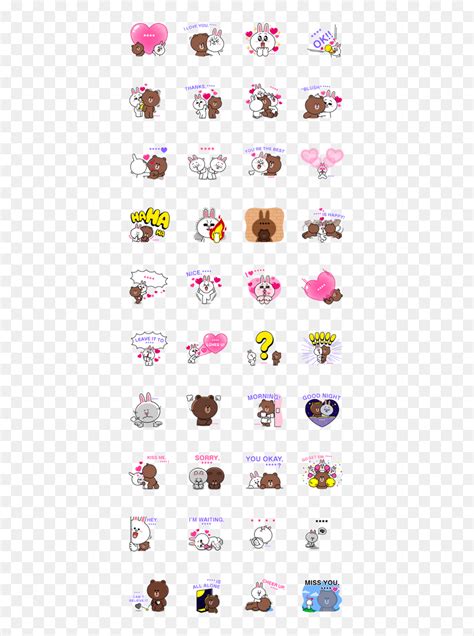 Brown & Cony Custom Stickers Line Sticker Gif & Png - Stiker Line Cony ...