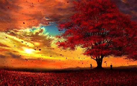 Anime, Autumn, Scenery, Sunset, 4K, 3840x2160, #46 Wallpaper PC Desktop