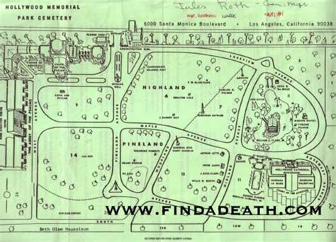 Hollywood Forever Cemetery Map