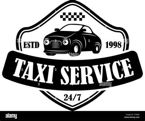 Taxi service emblem template. Design element for logo, label, sign. Vector illustration Stock ...