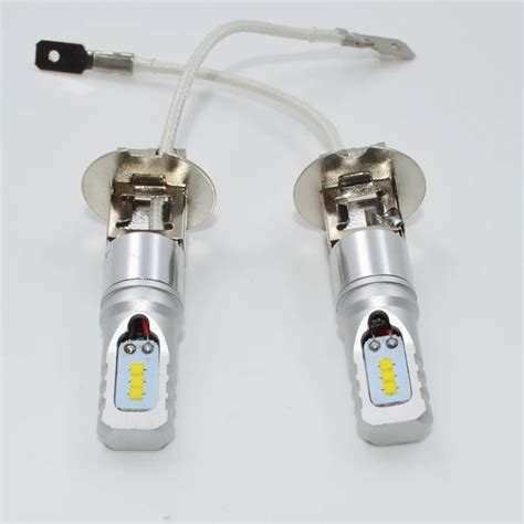 2Pcs H3 LED fog lights car Light h3 Headlight Bulb white 6000k Auto ...