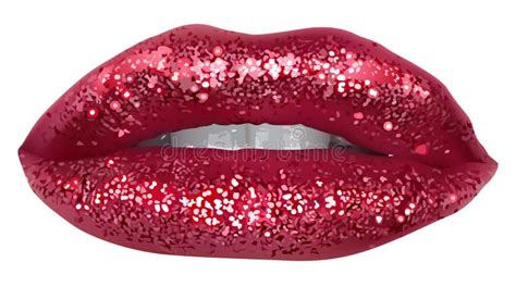 Red Lips with Glitter stock vector. Illustration of mouth - 94336629
