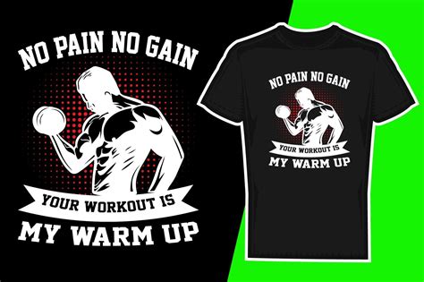 NO PAIN NO GAIN YOUR WORKOUT Graphic by Design Factory · Creative Fabrica