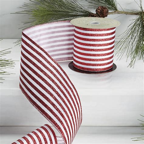 Red and White Striped Ribbon | Frontgate