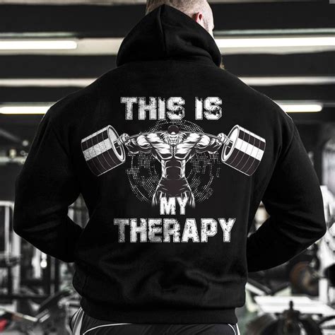 Pump Cover Gym Hoodie Weightlifting Shirt Body This is My Therapy | Gym hoodie, Weightlifting ...