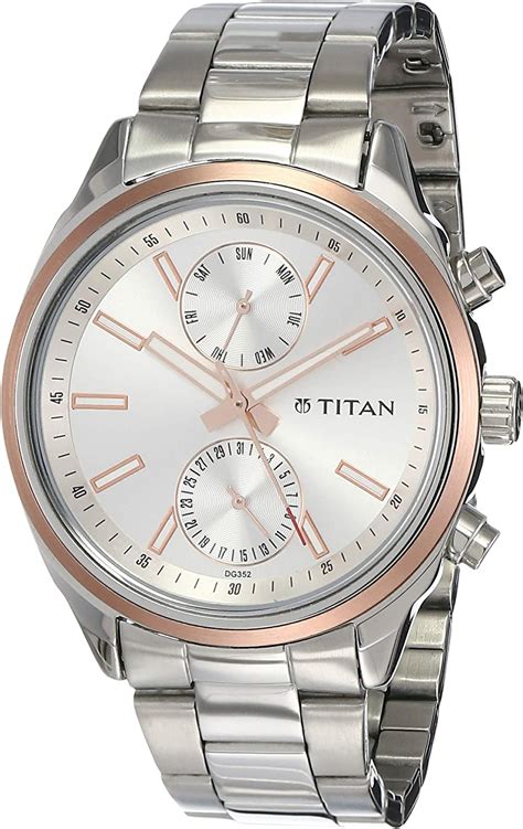 Titan Men's Analog-Quartz Watch with Brass Strap 1733KM02 : Amazon.co.uk: Watches