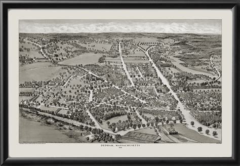 Dedham MA 1876 Restored Map | Vintage City Maps