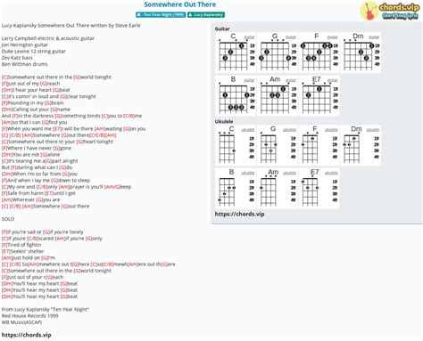 Chord: Somewhere Out There - tab, song lyric, sheet, guitar, ukulele | chords.vip