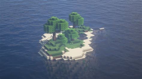 SEED: Small Desert Island Seed with Trees and Lake 1.16.5 Minecraft Map