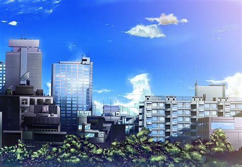 Online crop | HD wallpaper: city, cityscape, anime, building exterior ...