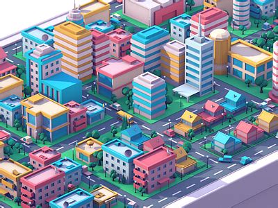 Low Poly City by Aslan Almukhambetov for Fireart Studio on Dribbble