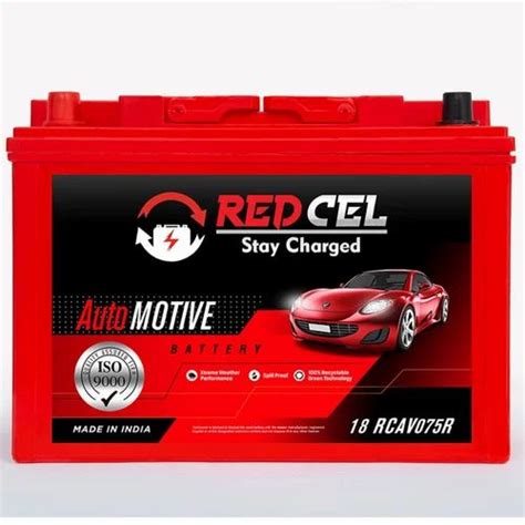 Red Cel 18 RCAV075R Car Battery at best price in Bhuj by Shah Enterprise | ID: 2850536785897