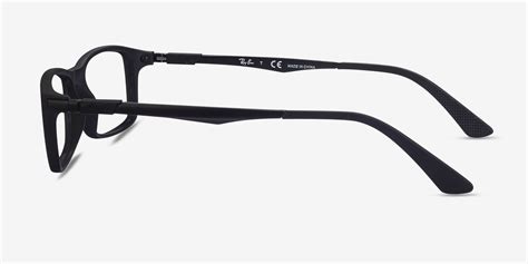 Ray-Ban RB7017 - Rectangle Black Frame Eyeglasses | Eyebuydirect