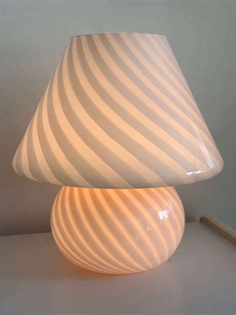 Large 1970s Pink Glass Swirl Mushroom Murano Lamp – Home Union NYC