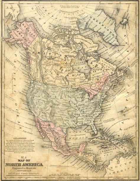 Old Map North America USA Map Poster Map Art Vintage Map - Etsy