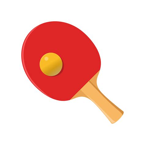 Table Tennis Racket with Ball. Ping-pong bat. Vector illustration ...