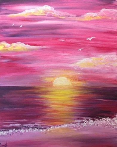 Pin by Knud on paint nite ideas | Canvas art painting, Sunset painting, Beginner painting