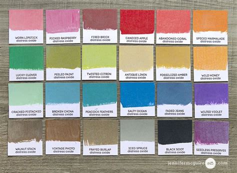 Ranger Distress Oxide Release 1 & 2 Swatches by Jennifer McGuire ...