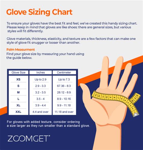 Glove Sizing Chart | Zoomget Disposable Gloves — zoomgetdev