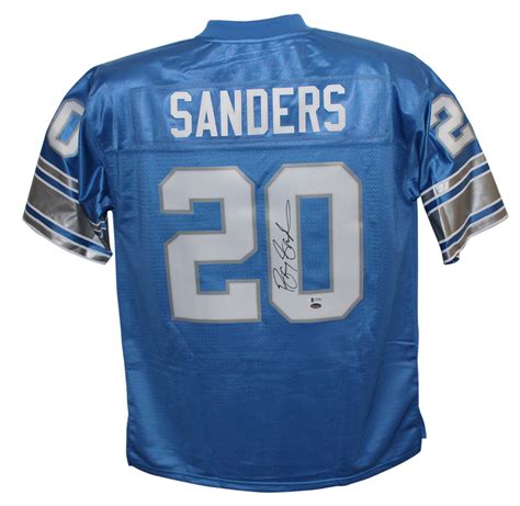 Barry Sanders Autographed/Signed Detroit Lions Blue XL Jersey BAS 27673 ...