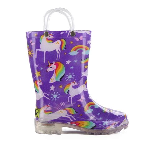 Western Chief Rainbow Unicorn Toddler Girls' Water Resistant Light Up ...