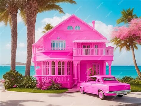 Premium Photo | Dream house barbie pink color