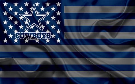 Download wallpapers Dallas Cowboys, American football team, creative American flag, blue gray ...