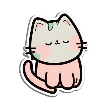 Cartoon Cute Cat Sticker Kitten Kitty, Cat Clipart, Cute Clipart, Cartoon Clipart PNG ...