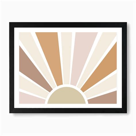 Retro Sun Landscape Art Print by Mambo - Fy