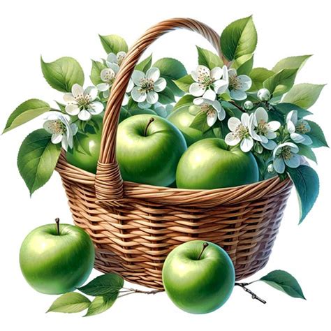 Basket of Green Apples | Transparent background. | Flickr