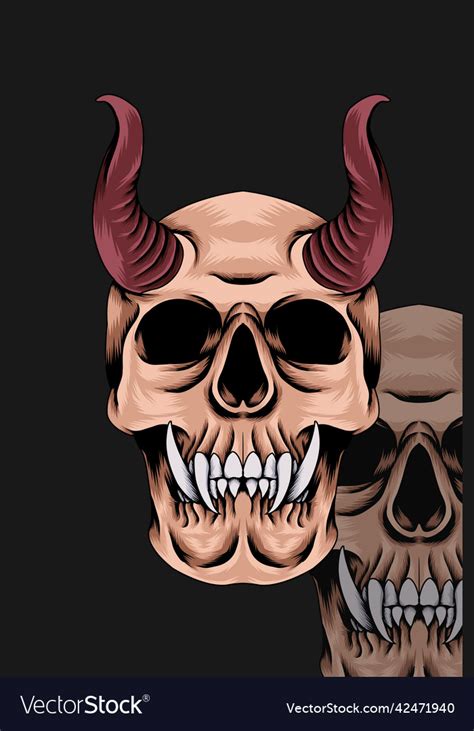 Fanged skull Royalty Free Vector Image - VectorStock