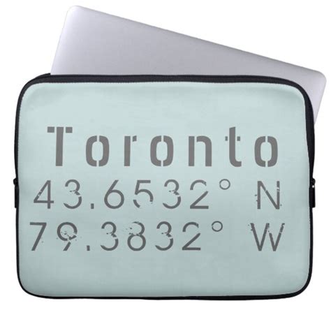 Toronto Latitude Longitude Laptop Sleeve | Zazzle.com