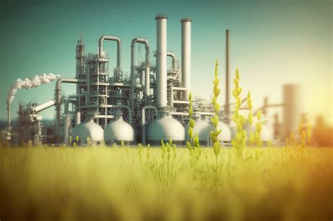 Modern Petrochemical Defocused Plant and Field. Industrial Development Concept, Generative AI ...