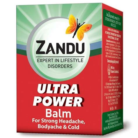 Zandu Ultra Power Balm for Strong Headache, Bodyache & Cold 8 ml - JioMart