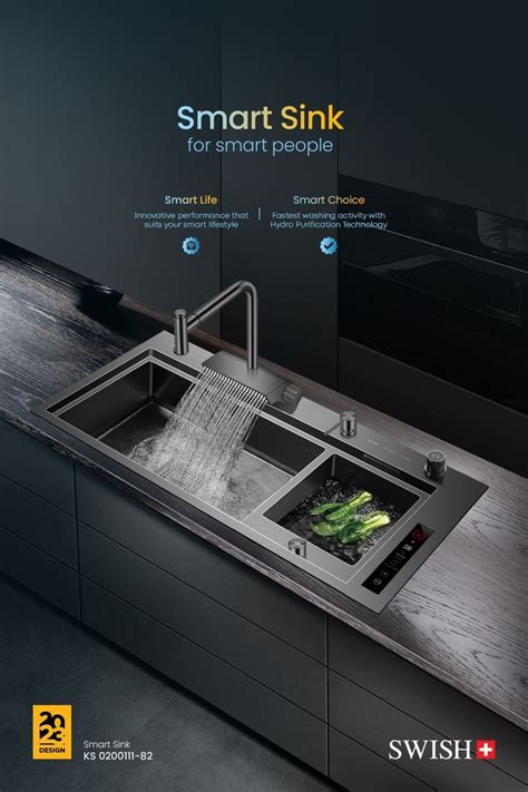 SWISH Smart Sink KS 0200111-82 | Kitchen sink design, Luxury kitchen design, Kitchen technology