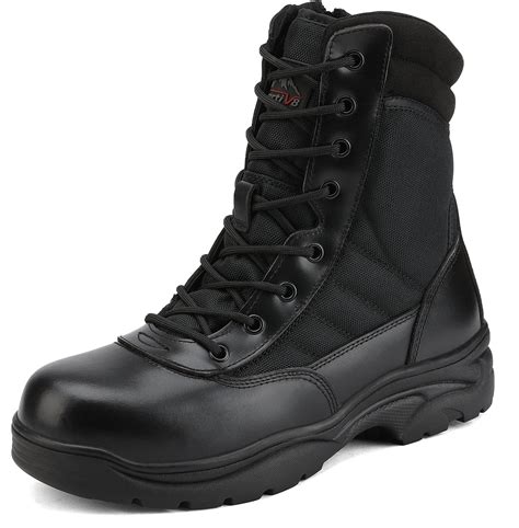 NORTIV 8 Steel Toe Boots for Men Safety Industrial & Construction Military Work Boots Slip ...