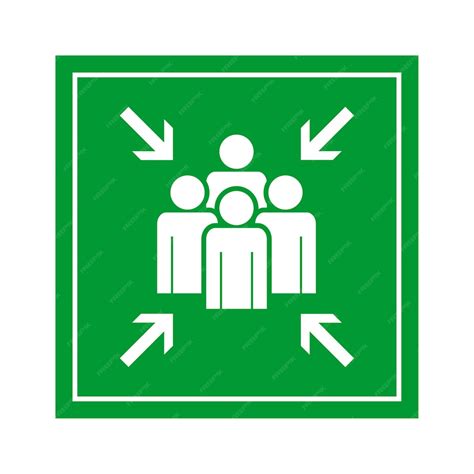 Premium Vector | Green emergency evacuation assembly point sign