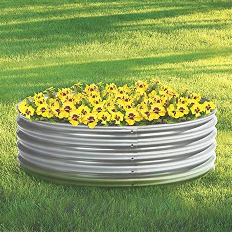 Kotulas Galvanized Steel Round Raised Garden Bed — 4ft. x 12in | Raised garden planters, Metal ...