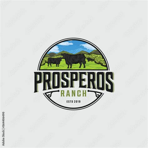 Black Angus Vintage Logo Design Inspiration For Ranch Business Stock ...