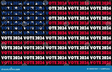 A USA Vote 2024 Text Illustration Design Aligned with the Red, White ...